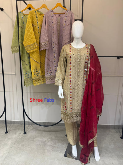 Sf 2236 Shree Fabs Chiffon Pakistani Readymade Suits Exporter India