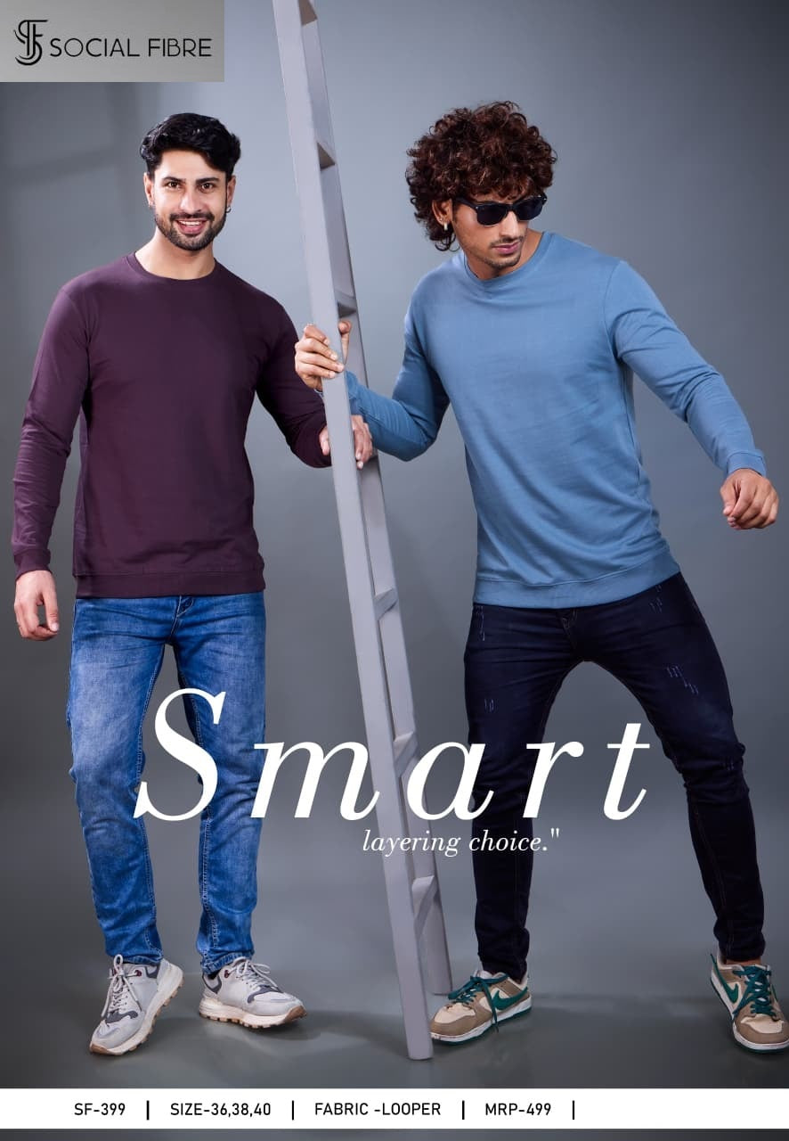 Sf 399 Social Fibre Cotton Looper Mens Tshirts Manufacturer Ahmedabad