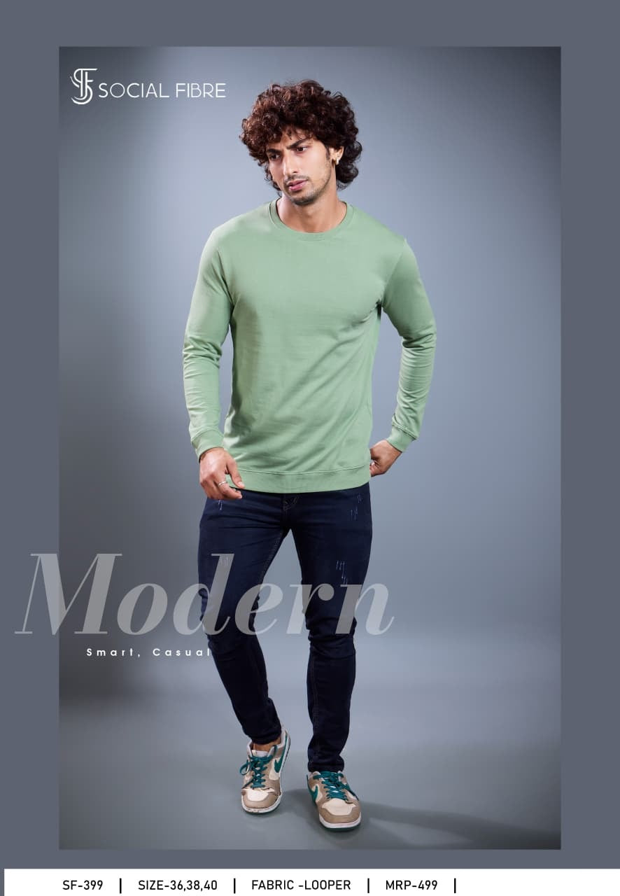 Sf 399 Social Fibre Cotton Looper Mens Tshirts Manufacturer Ahmedabad