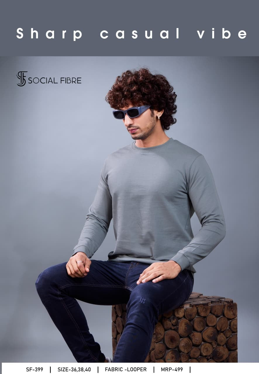 Sf 399 Social Fibre Cotton Looper Mens Tshirts Manufacturer Ahmedabad