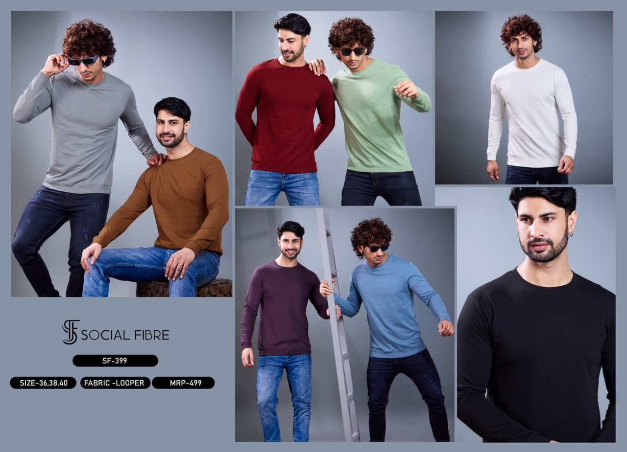 Sf 399 Social Fibre Cotton Looper Mens Tshirts Manufacturer Ahmedabad