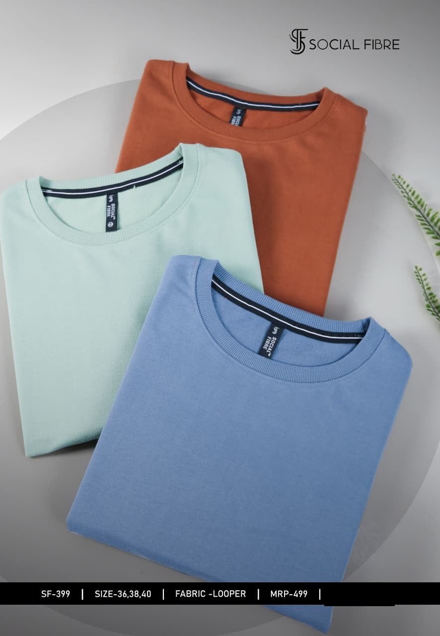 Sf 399 Social Fibre Cotton Looper Mens Tshirts Manufacturer Ahmedabad