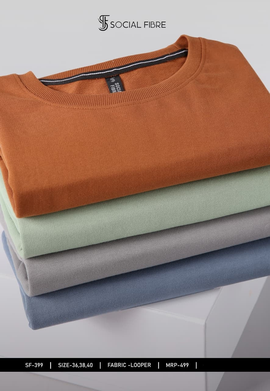 Sf 399 Social Fibre Cotton Looper Mens Tshirts Manufacturer Ahmedabad