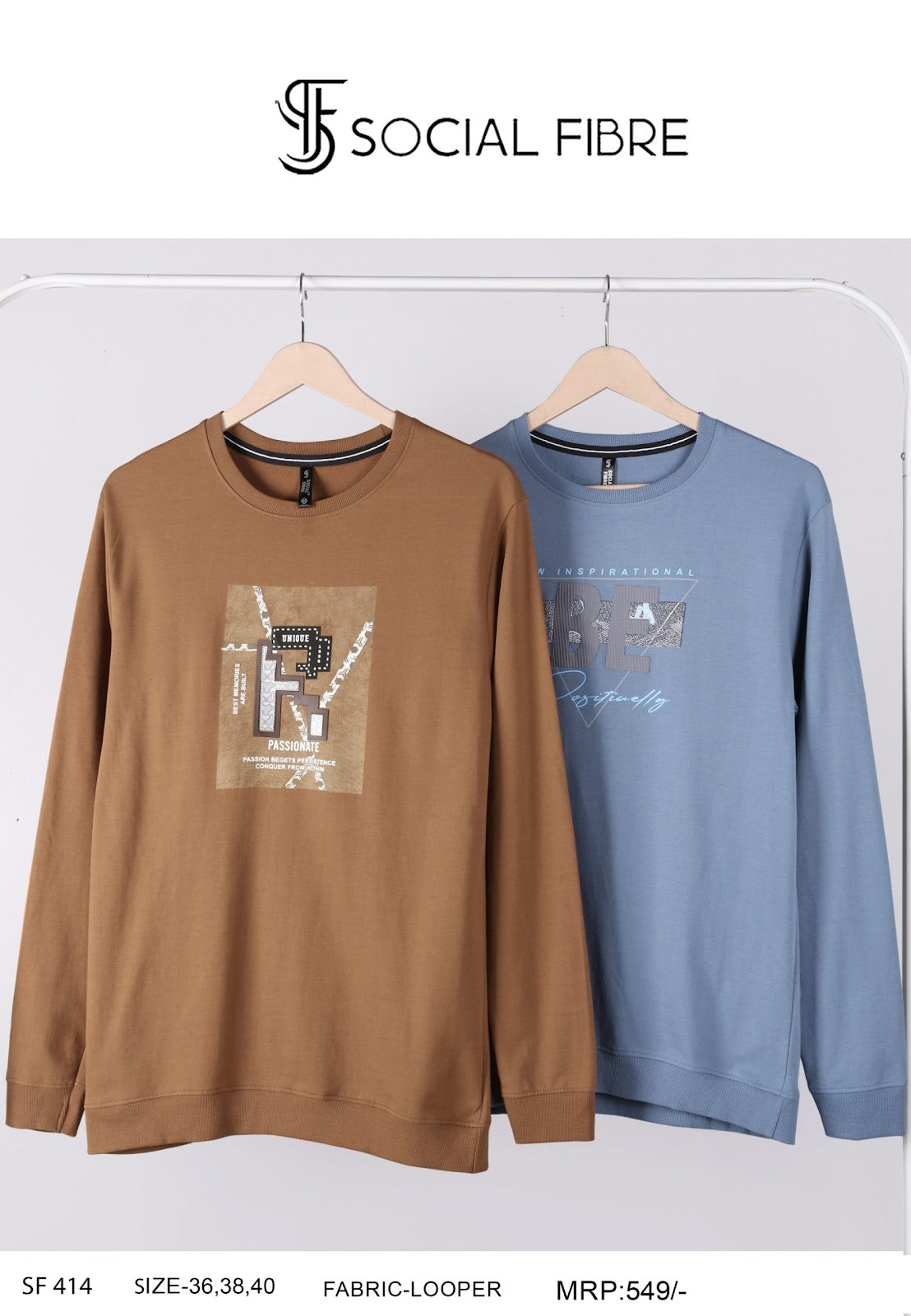 Sf 414 Social Fibre Cotton Looper Mens Tshirts Wholesaler Gujarat