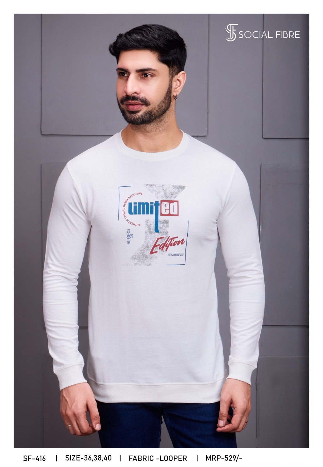 Sf 416 Social Fibre Cotton Looper Mens Tshirts Supplier Ahmedabad