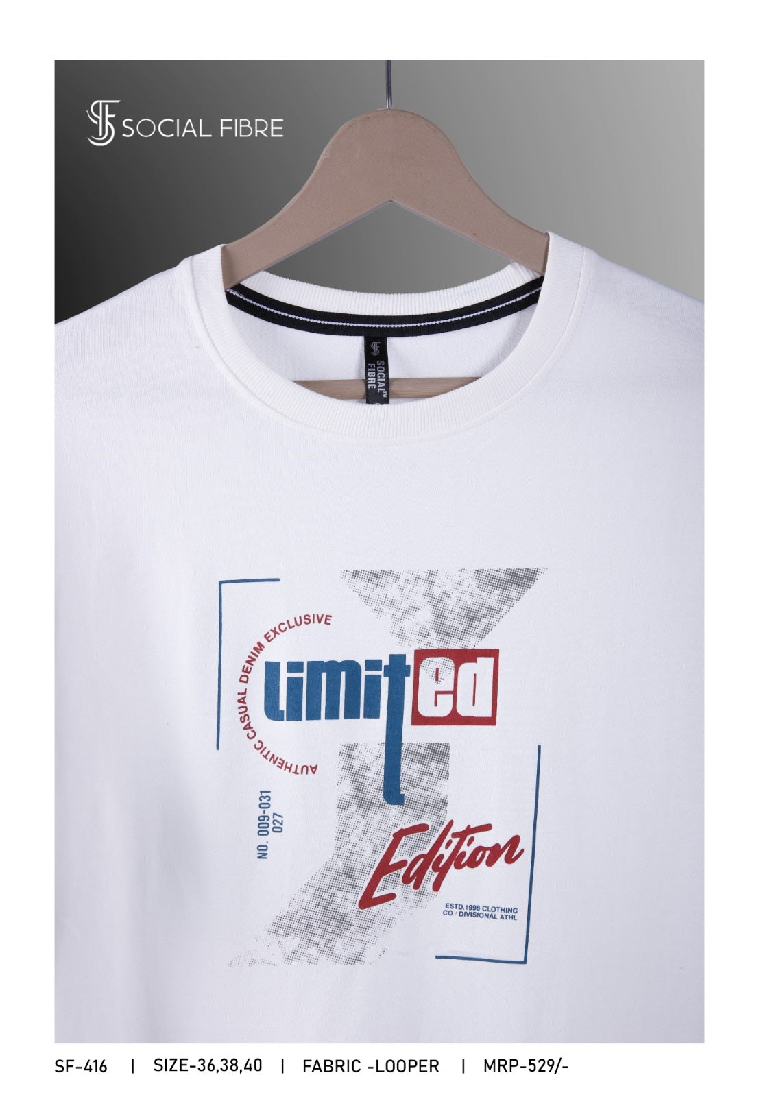 Sf 416 Social Fibre Cotton Looper Mens Tshirts Supplier Ahmedabad
