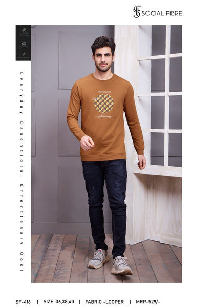 Sf 416 Social Fibre Cotton Looper Mens Tshirts Supplier Ahmedabad