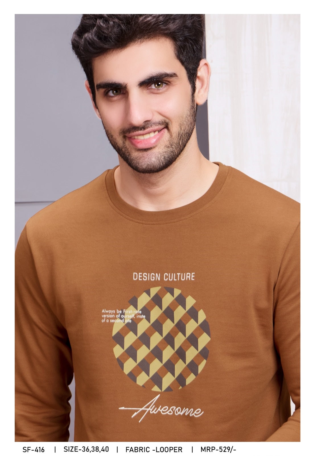 Sf 416 Social Fibre Cotton Looper Mens Tshirts Supplier Ahmedabad