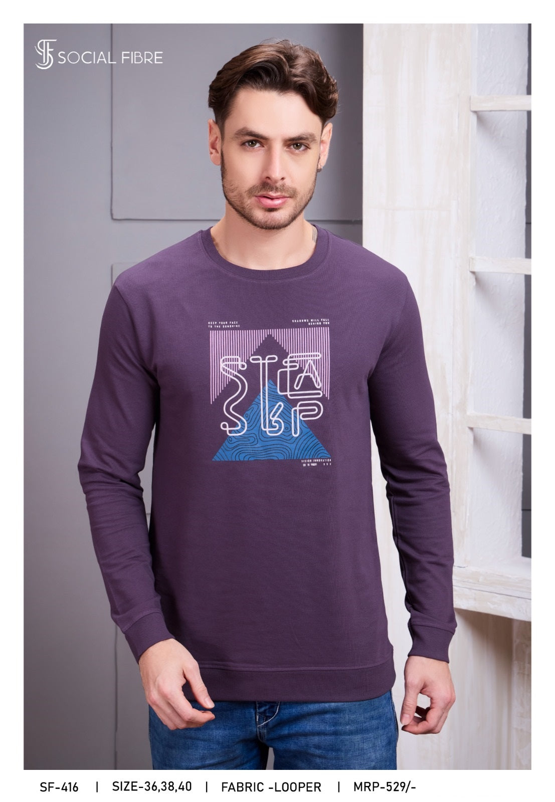 Sf 416 Social Fibre Cotton Looper Mens Tshirts Supplier Ahmedabad
