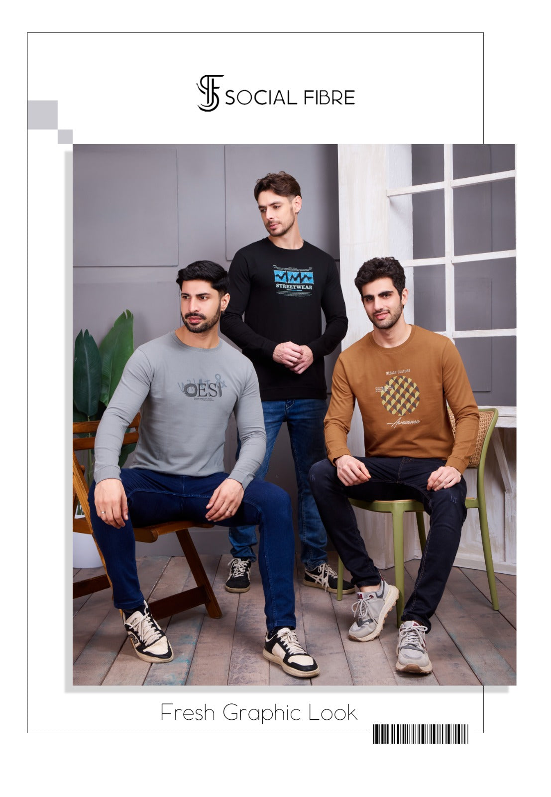 Sf 416 Social Fibre Cotton Looper Mens Tshirts Supplier Ahmedabad