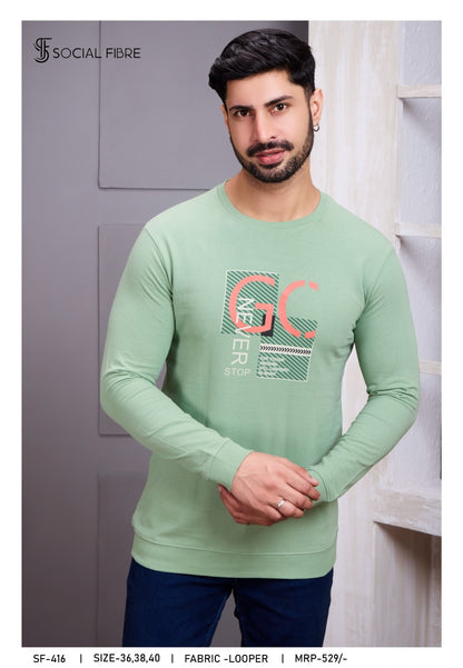 Sf 416 Social Fibre Cotton Looper Mens Tshirts Supplier Ahmedabad
