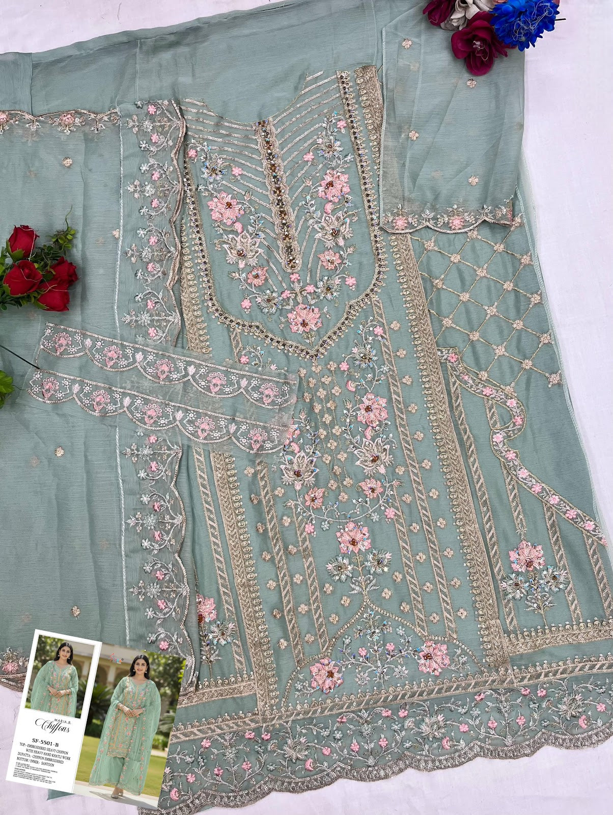 Sf 5501 Shree Fabs Chiffon Pakistani Salwar Suits Supplier