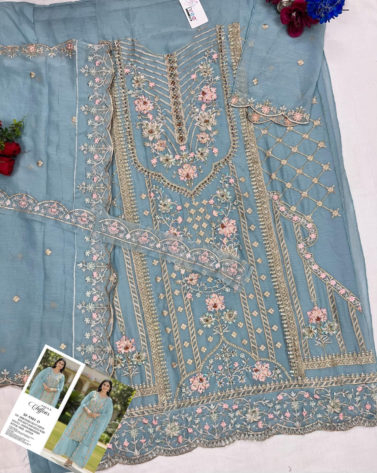 Sf 5501 Shree Fabs Chiffon Pakistani Salwar Suits Supplier