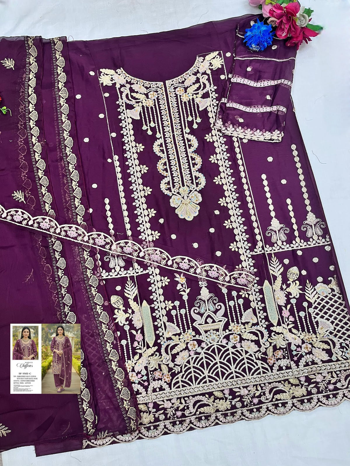 Sf 5502 Shree Fabs Chiffon Pakistani Salwar Suits Exporter