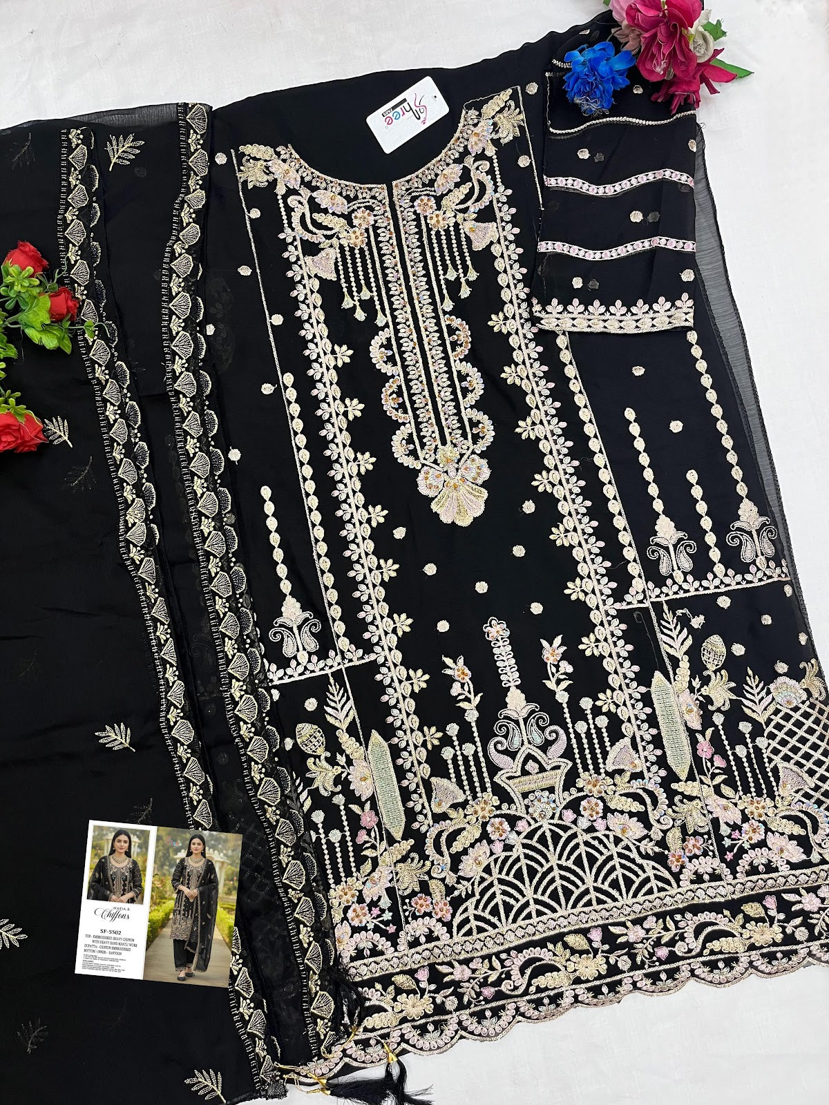 Sf 5502 Shree Fabs Chiffon Pakistani Salwar Suits Exporter