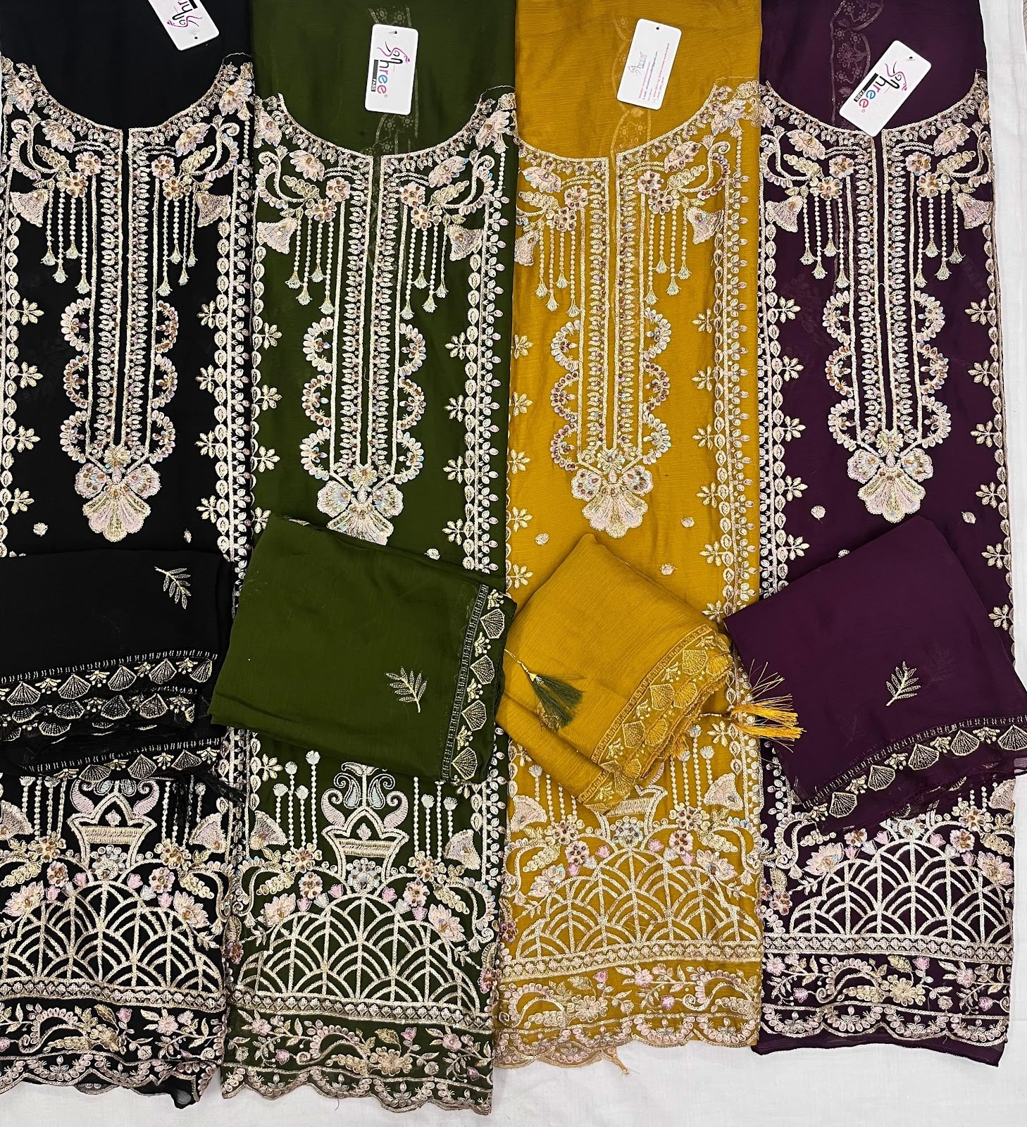 Sf 5502 Shree Fabs Chiffon Pakistani Salwar Suits Exporter