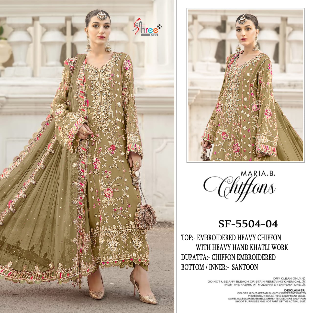 Sf 5504 01-04 Shree Fabs Chiffon Pakistani Salwar Suits Manufacturer India