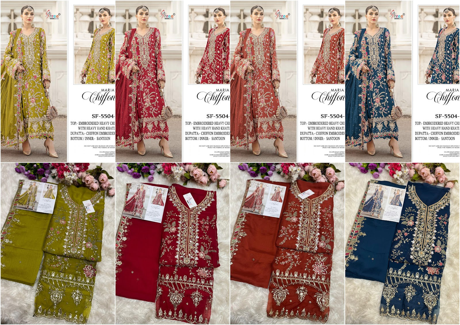 Sf 5504 Ijkl Shree Fabs Chiffon Pakistani Salwar Suits Manufacturer