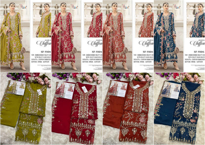 Sf 5504 Ijkl Shree Fabs Chiffon Pakistani Salwar Suits Manufacturer