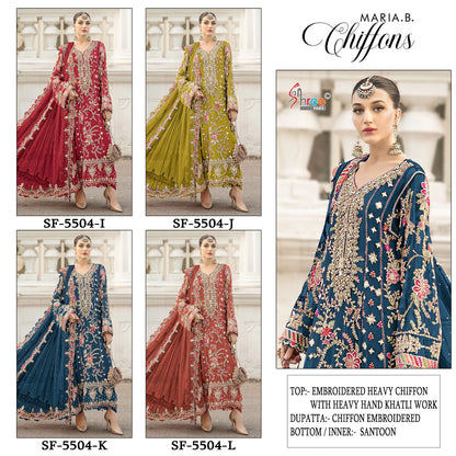 Sf 5504 Ijkl Shree Fabs Chiffon Pakistani Salwar Suits Manufacturer