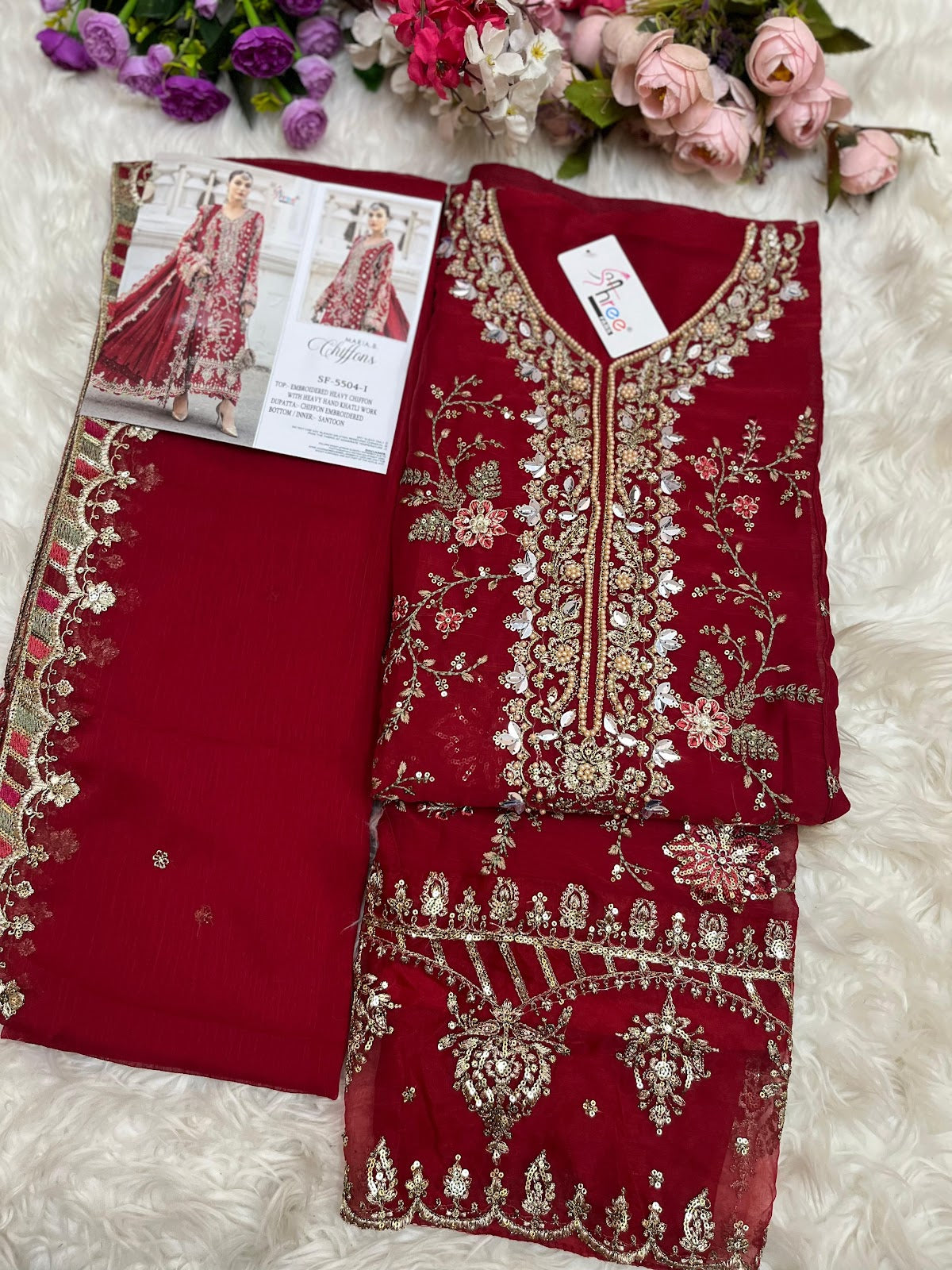 Sf 5504 Ijkl Shree Fabs Chiffon Pakistani Salwar Suits Manufacturer