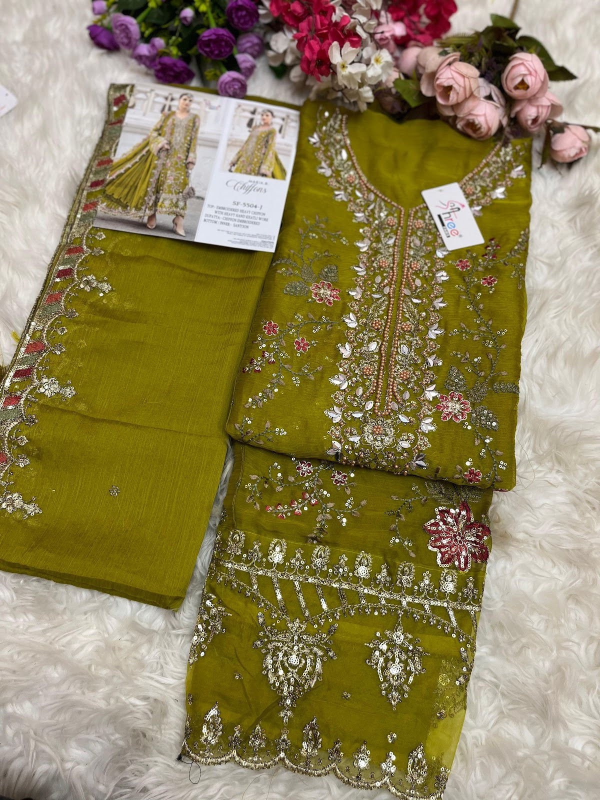 Sf 5504 Ijkl Shree Fabs Chiffon Pakistani Salwar Suits Manufacturer