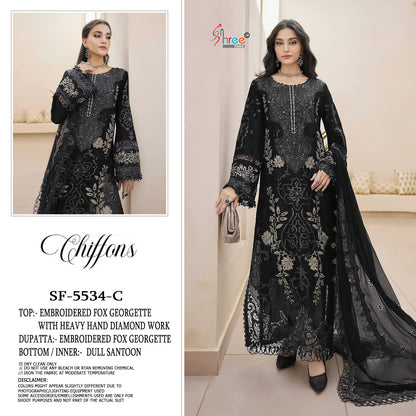 Sf 5534 Cmno Maria B Chiffons Shree Fabs Fox Georgette Pakistani Salwar Suits Wholesaler Ahmedabad