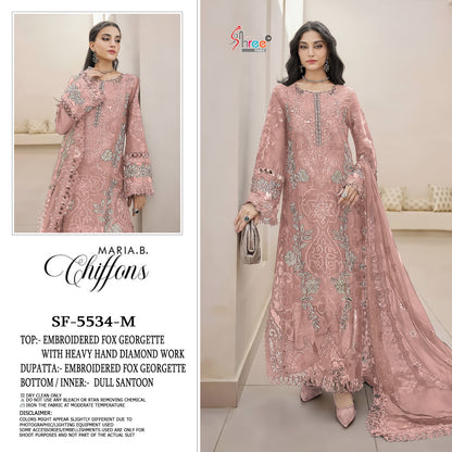 Sf 5534 Cmno Maria B Chiffons Shree Fabs Fox Georgette Pakistani Salwar Suits Wholesaler Ahmedabad