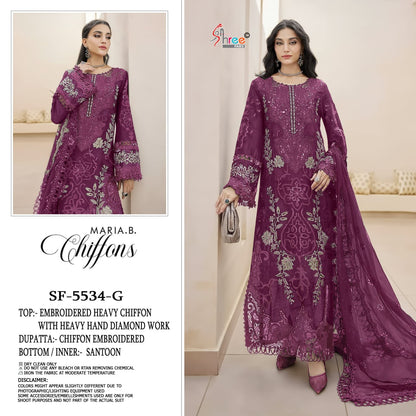 Sf 5534 Efgh Maria B Chiffons Shree Fabs Pakistani Salwar Suits Exporter India