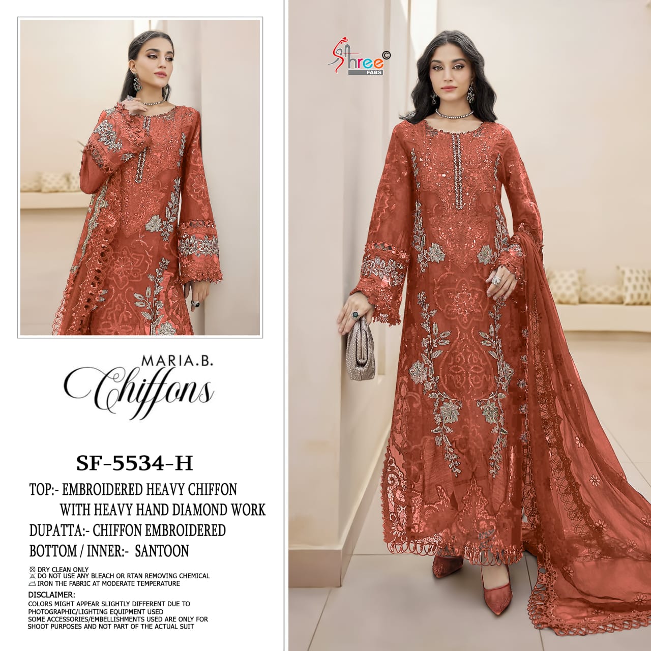 Sf 5534 Efgh Maria B Chiffons Shree Fabs Pakistani Salwar Suits Exporter India
