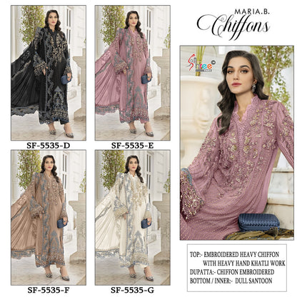 Sf 5535 D To G Shree Fabs Chiffon Pakistani Salwar Suits Wholesale Price