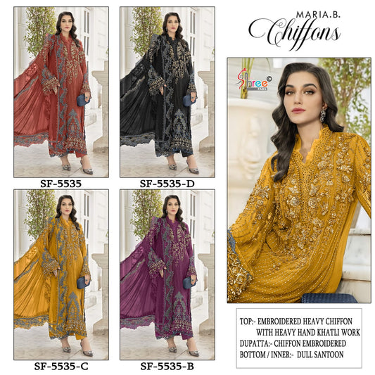 Sf 5535 Maria B Chiffons Shree Fabs Pakistani Salwar Suits Manufacturer