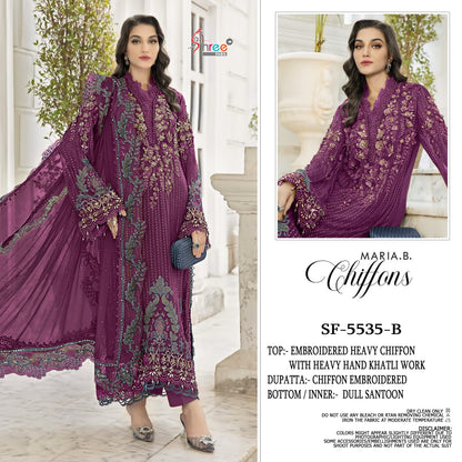 Sf 5535 Maria B Chiffons Shree Fabs Pakistani Salwar Suits Manufacturer