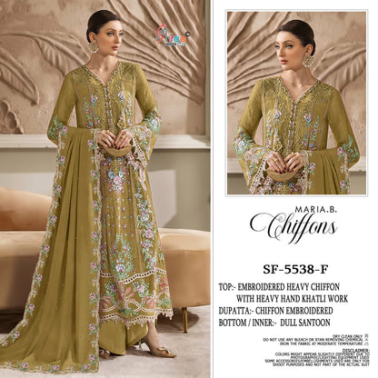 Sf 5538 D To G Maria B Chiffons Shree Fabs Pakistani Salwar Suits Manufacturer Ahmedabad