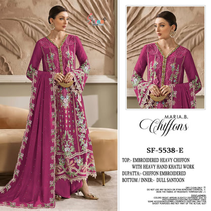 Sf 5538 D To G Maria B Chiffons Shree Fabs Pakistani Salwar Suits Manufacturer Ahmedabad