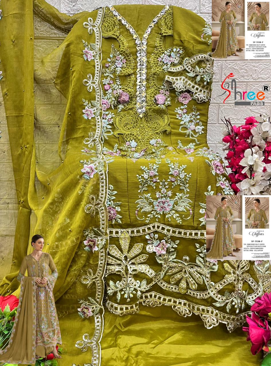 Sf 5538 D To G Maria B Chiffons Shree Fabs Pakistani Salwar Suits Manufacturer Ahmedabad