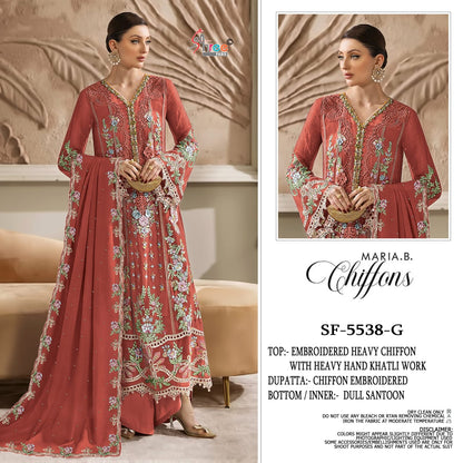 Sf 5538 D To G Maria B Chiffons Shree Fabs Pakistani Salwar Suits Manufacturer Ahmedabad