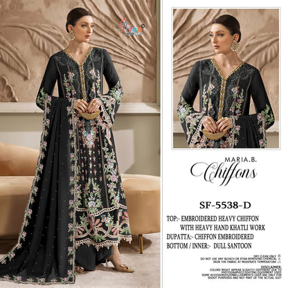 Sf 5538 D To G Maria B Chiffons Shree Fabs Pakistani Salwar Suits Manufacturer Ahmedabad