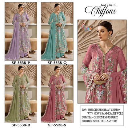 Sf 5538 Pqrs Shree Fabs Chiffon Pakistani Salwar Suits Wholesaler Gujarat