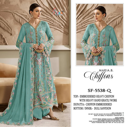Sf 5538 Pqrs Shree Fabs Chiffon Pakistani Salwar Suits Wholesaler Gujarat