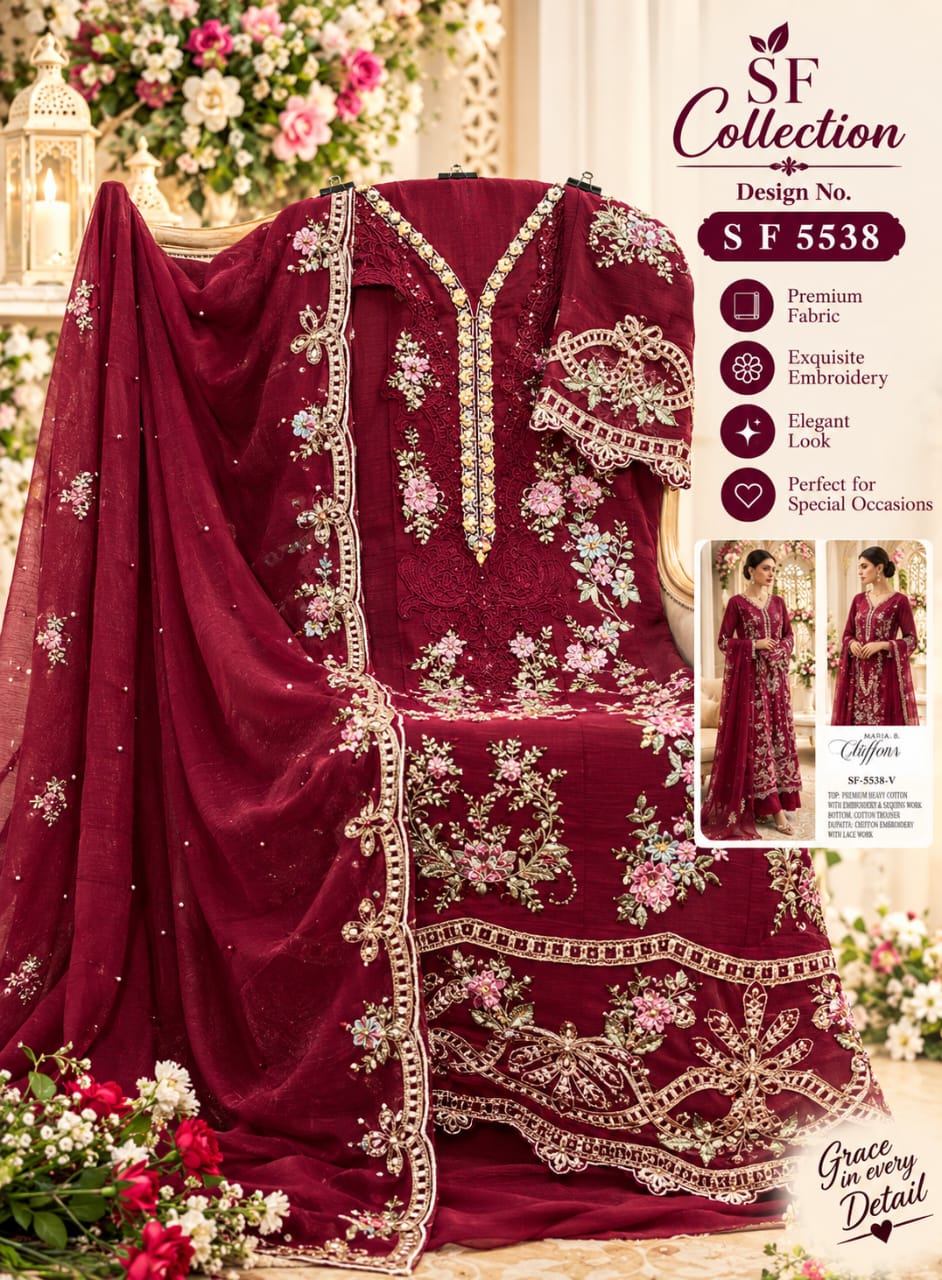 Sf 5538 Tuvw Shree Fabs Chiffon Pakistani Salwar Suits Wholesale Rate
