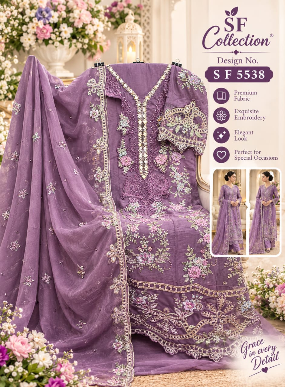 Sf 5538 Tuvw Shree Fabs Chiffon Pakistani Salwar Suits Wholesale Rate