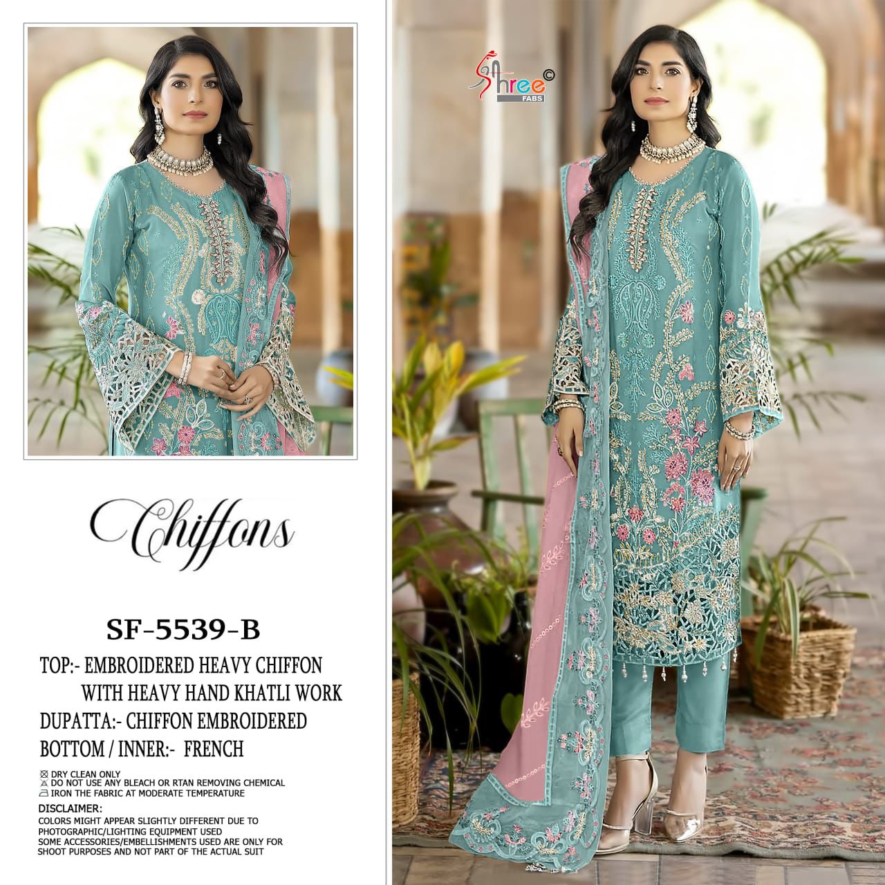 Sf 5539 Shree Fabs Chiffon Pakistani Salwar Suits Exporter Ahmedabad