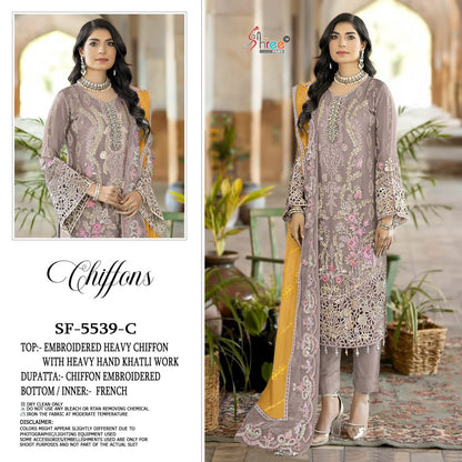 Sf 5539 Shree Fabs Chiffon Pakistani Salwar Suits Exporter Ahmedabad