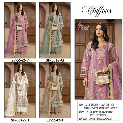 Sf 5542 Shree Fabs Chiffon Pakistani Salwar Suits Wholesaler Ahmedabad