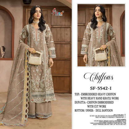 Sf 5542 Shree Fabs Chiffon Pakistani Salwar Suits Wholesaler Ahmedabad