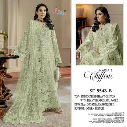 Sf 5543 Maria B Chiffons Shree Fabs Pakistani Salwar Suits Exporter Gujarat