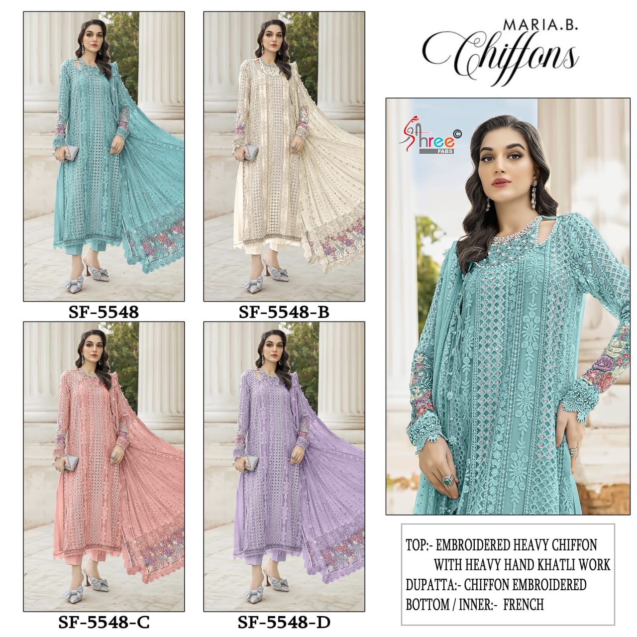 Sf 5548 Maria B Chiffons Shree Fabs Pakistani Salwar Suits Manufacturer