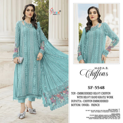 Sf 5548 Maria B Chiffons Shree Fabs Pakistani Salwar Suits Manufacturer