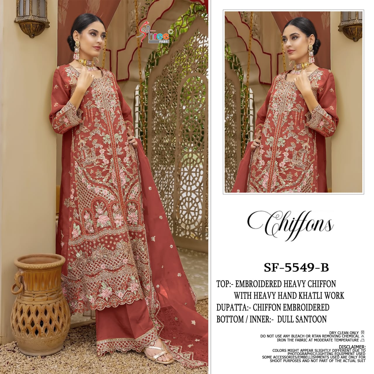 Sf 5549 Chiffons Shree Fabs Pakistani Salwar Suits Wholesaler India